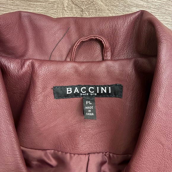 Baccini Dark Red Leather Jacket - Picture 3 of 5